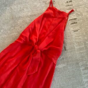 Boutique high/low tier front orange dress, small